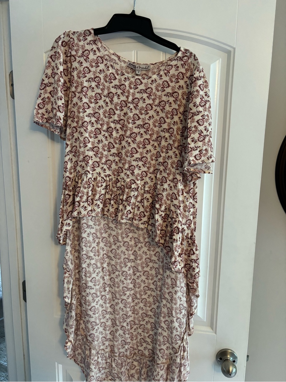 Gypsies & Moondust Cream Dress with Mauve Floral Print